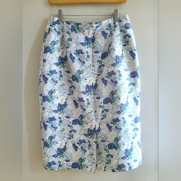 Vintage silk‎ skirt suit set floral - Picture 10 of 14